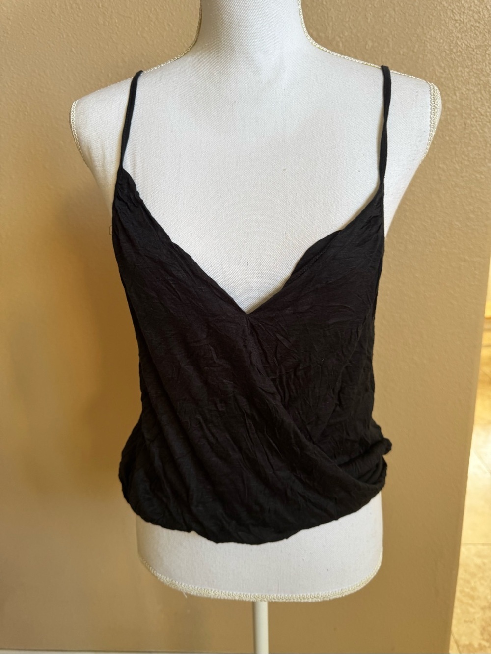 NWT- Black V-Neck Surplice Cami Top -  Rue21 Size M